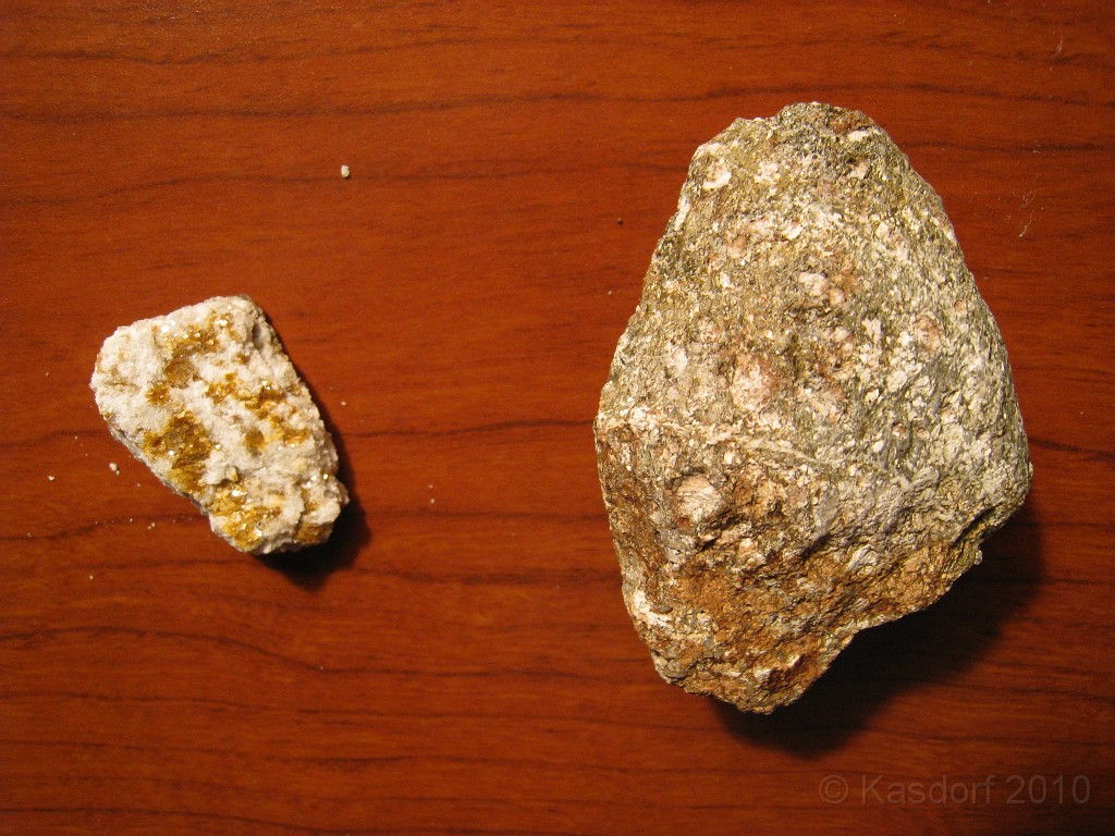 Mt Cardigan NH 2010 0390.jpg - Some of the local minerals from the summit of the mountain.